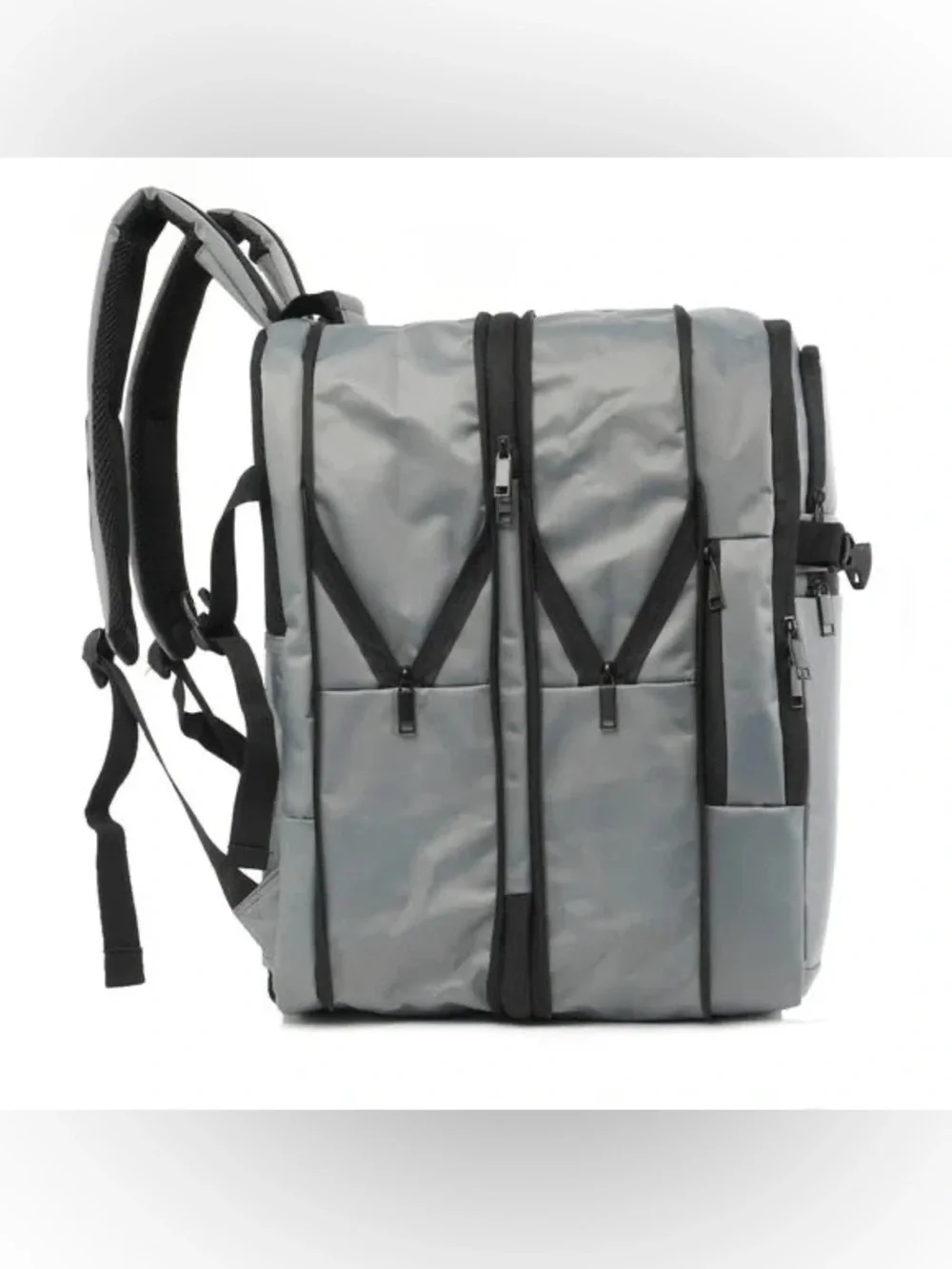 DUCHAMP London Expandable Carry On Travel Backpack suitcase USB in THYME